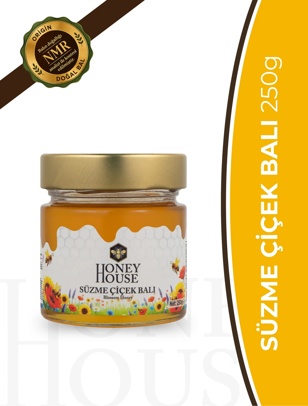 Süzme Çiçek Balı Cam Kavanoz 250 gr