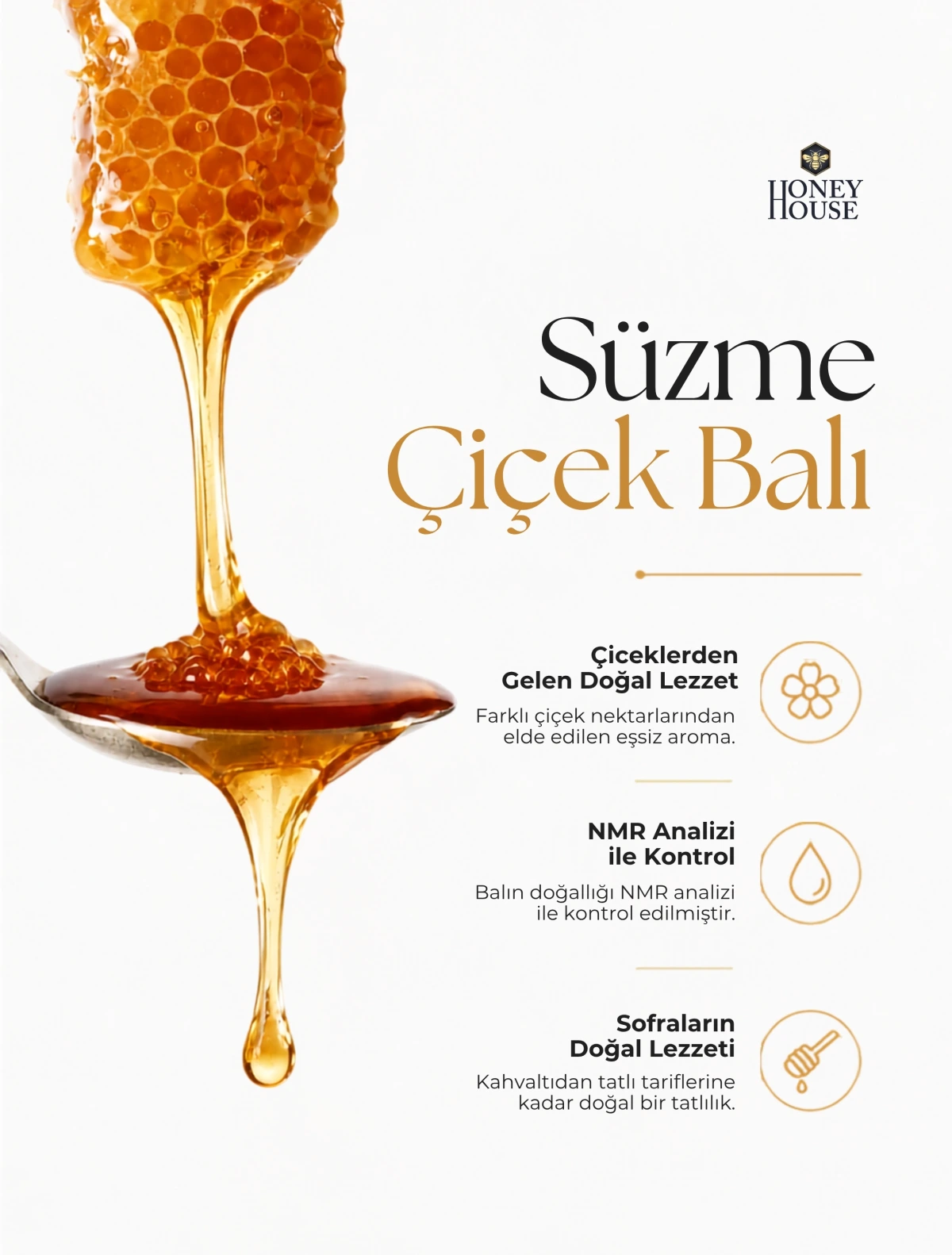 Süzme Çiçek Balı Cam Kavanoz 850 gr