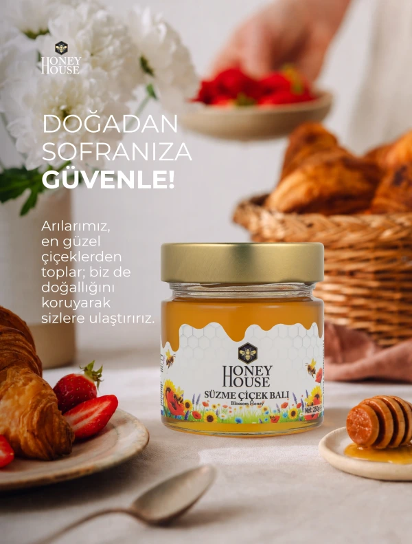 Süzme Çiçek Balı Cam Kavanoz 250 gr