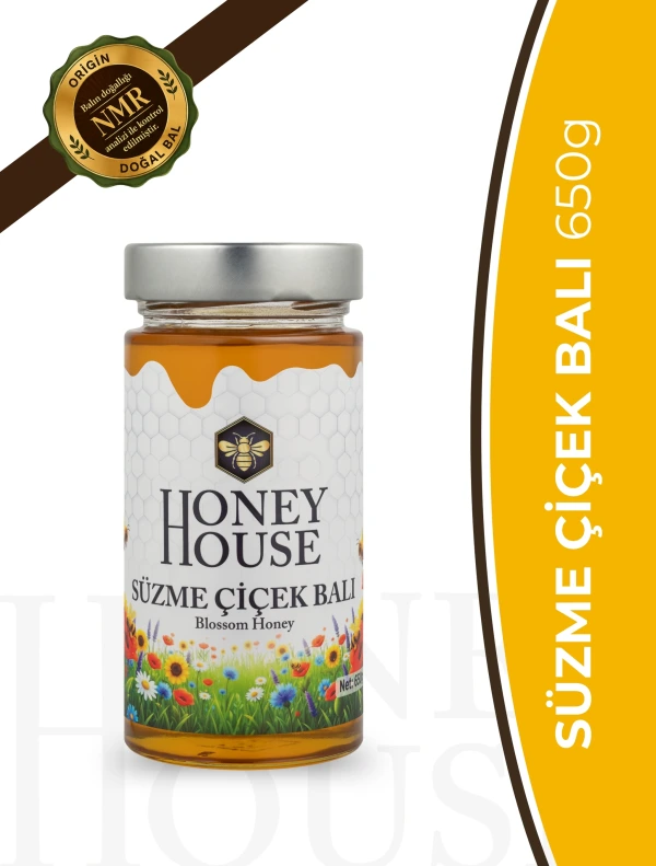 Süzme Çiçek Balı Cam Kavanoz 650 gr