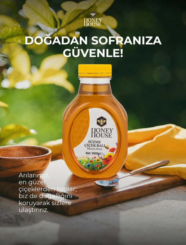 Süzme Çiçek Balı Pet Ambalaj 1000 gr
